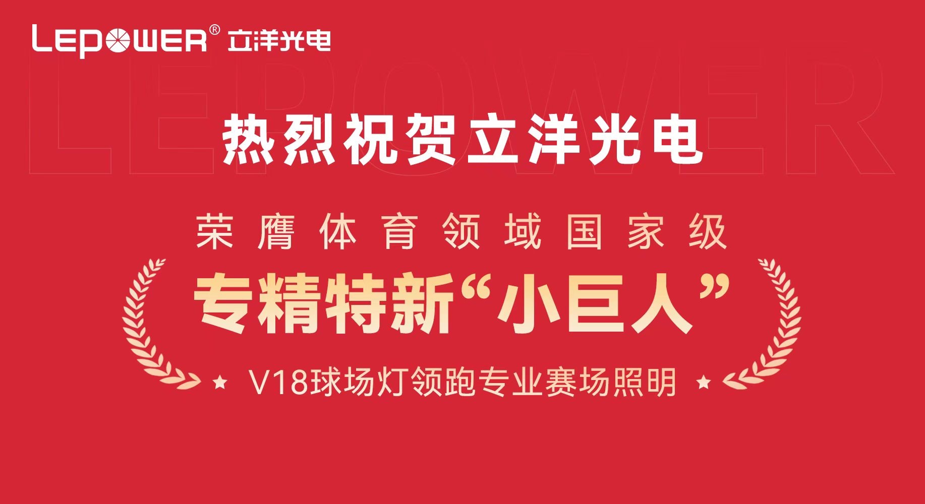 喜报I立洋光电荣膺体育领域国家级专精特新“小巨人”2000W超大功率球场灯领跑专业赛场照明！